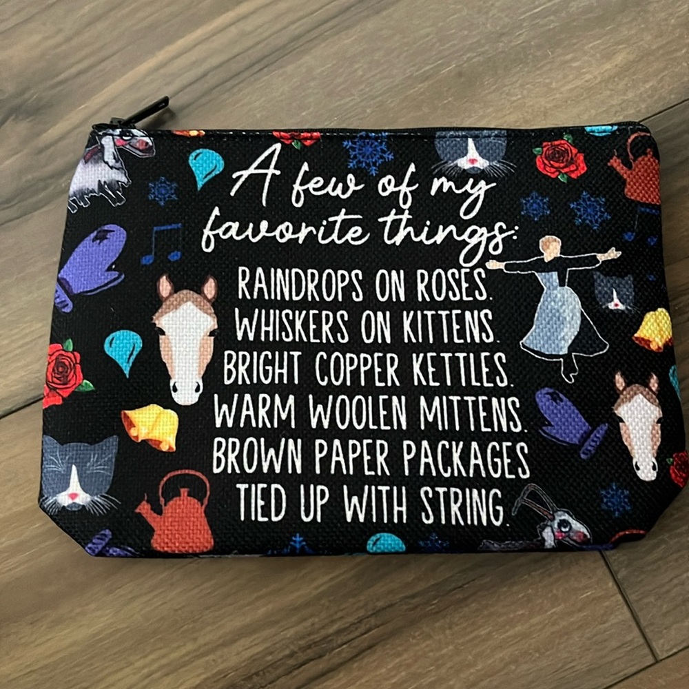 Sound of Music Makeup Accessory Bag with Zipper A Few of My Favorite Things NWT